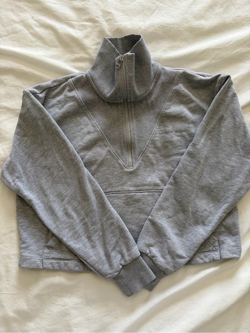 Outdoor Voices Gray Clean Girl Athleisure Half-Zip Sweatshirt XS Like New